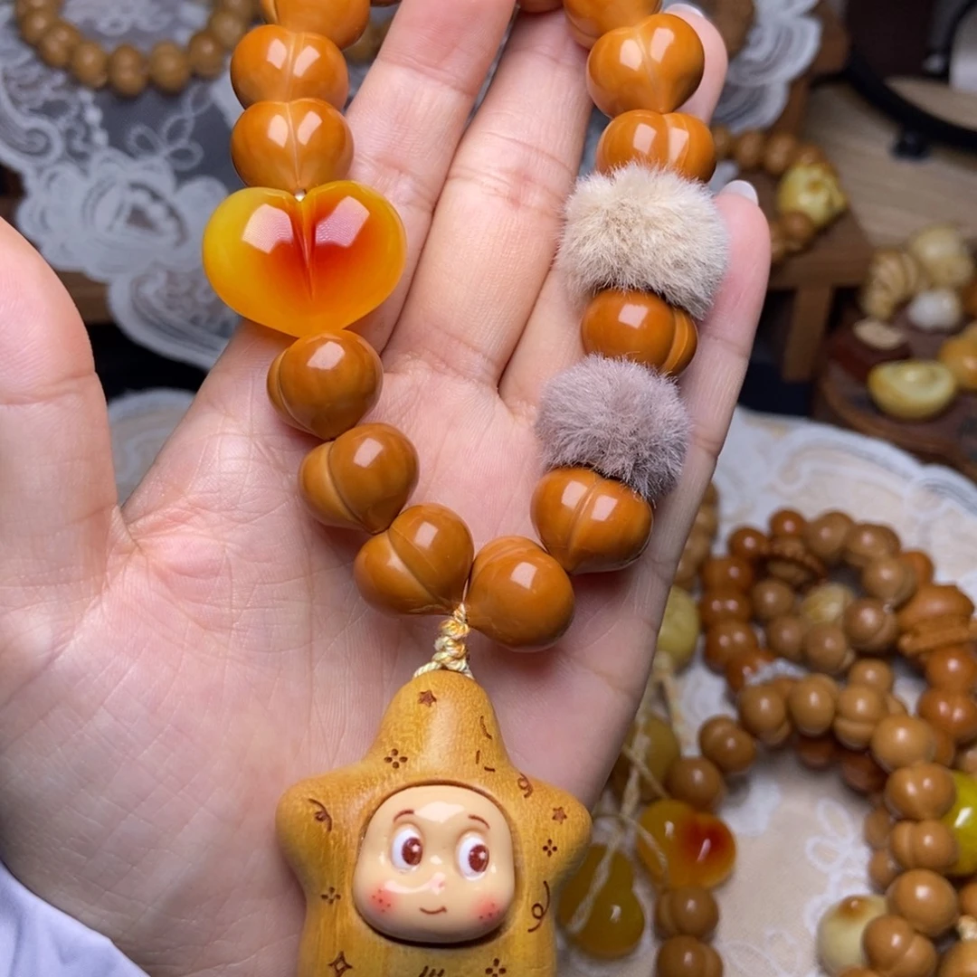 吊坠猴头核桃玻璃底16➕星星人