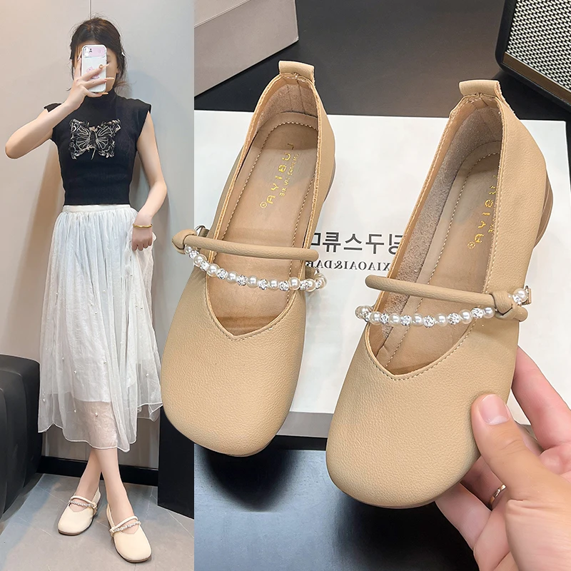 晚晚风温柔鞋平底单鞋女春秋2025新款玛丽珍鞋子配裙子软底孕妇鞋