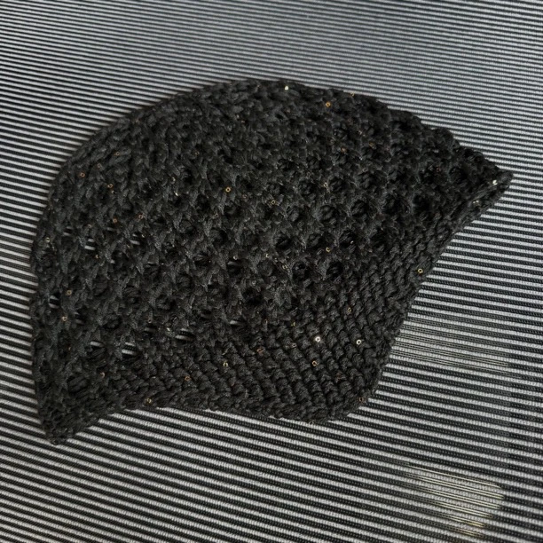 美雅家原创纯手工梅花钩花美人尖帽四季通用遮白发修饰脸型包头帽