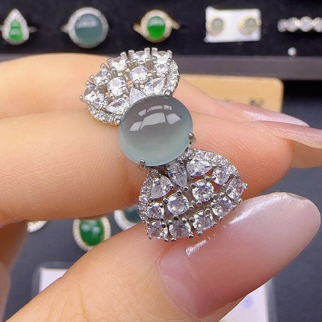 银S925镶嵌戒指翡翠