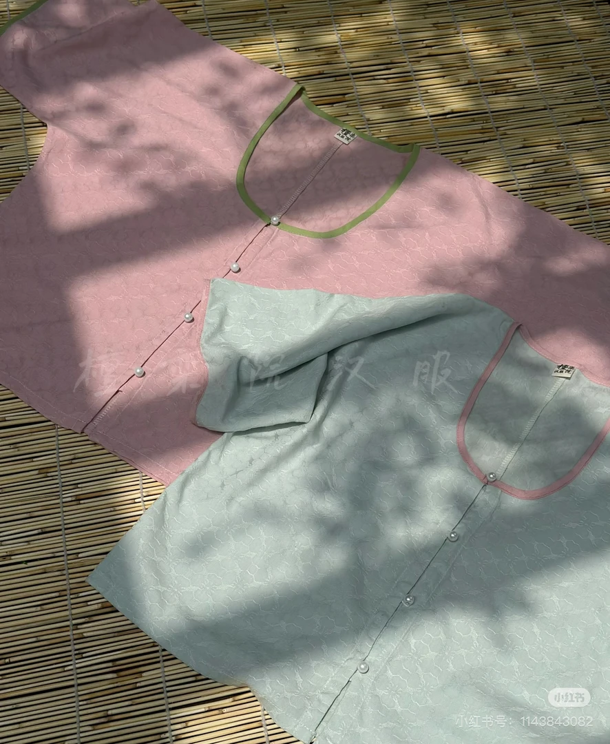 檀栾院夏季汉服舒适日常汉服女纯棉提花唐背子