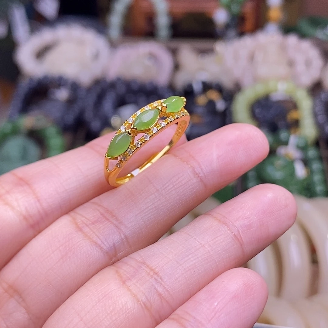 和田玉戒指未镶嵌多样性发一 925.银碧玉清货价