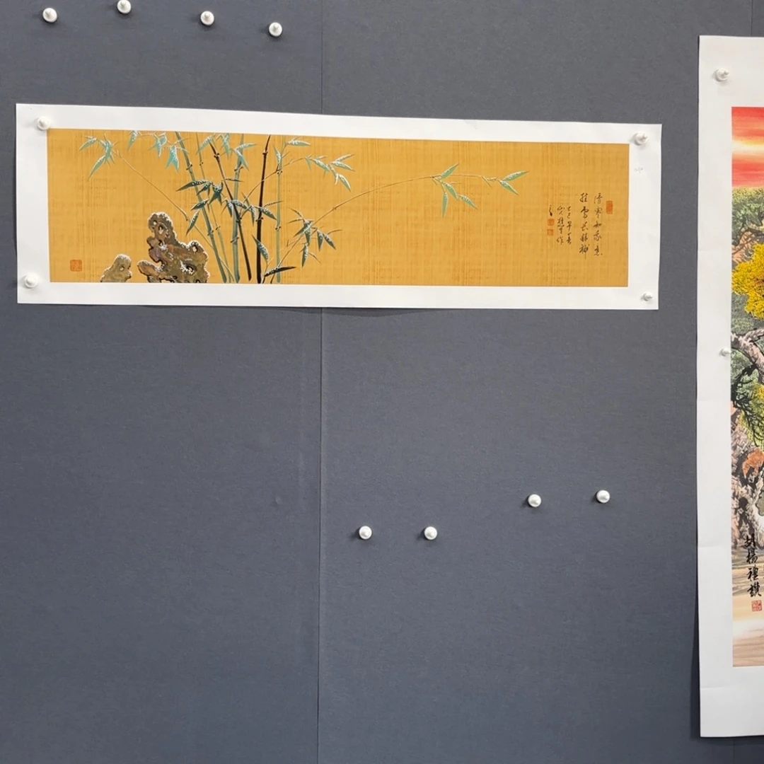 国画逅*刘儒樵老师四尺对开花鸟作品 婉