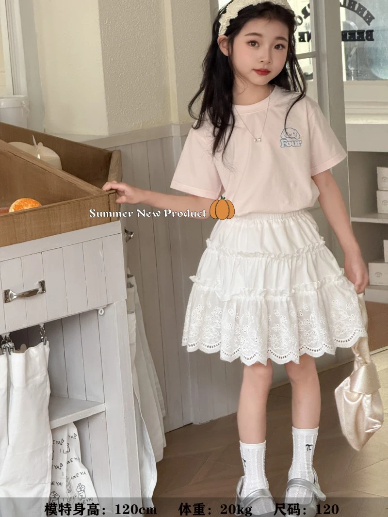 女运动风夏季百搭休闲风半身裙裙子中大童短裙女童