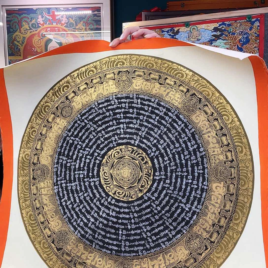 装裱画尼泊尔手绘唐卡画芯