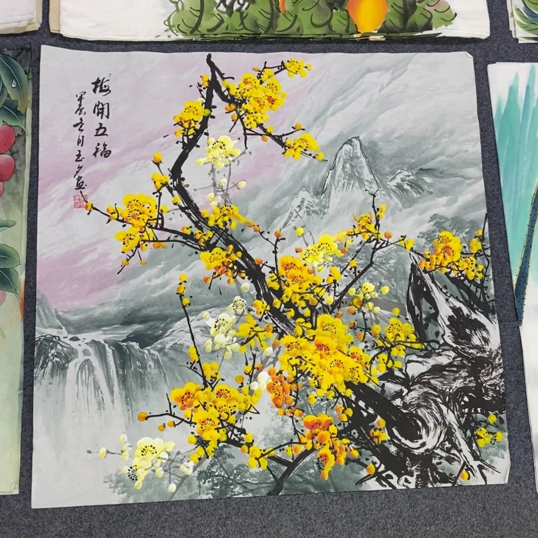 国画尺寸68✖️68斗方手绘画