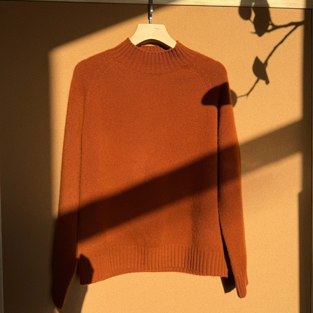 卿莲上新-<小山羊绒品宣>内搭神器 女士双股加厚半高领羊绒衫8078