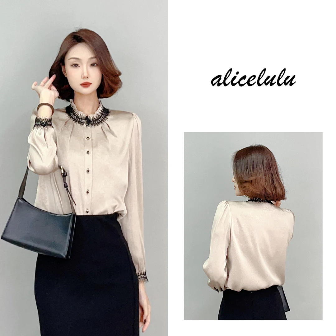 2 ALICE 月光爱人衬衫 蕾丝拼接 浪漫肌理 S2141710W