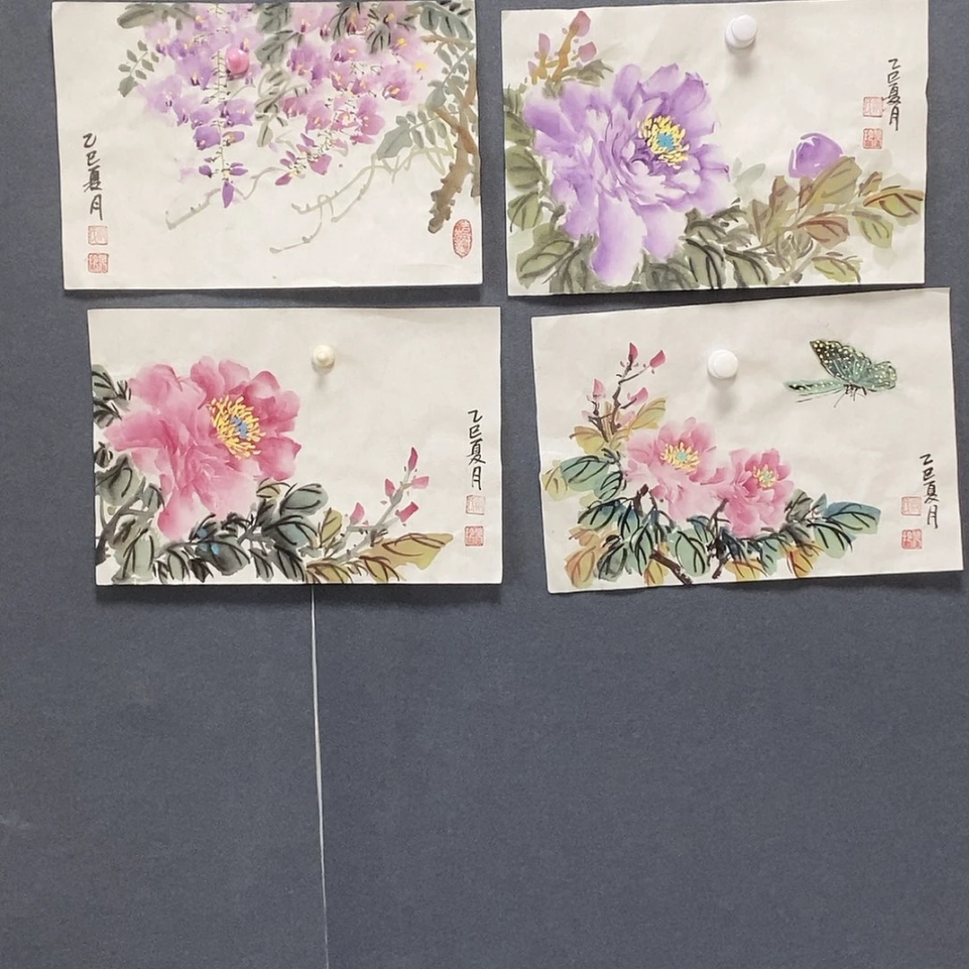 艺***角国画郑春玲23.33手绘画芯