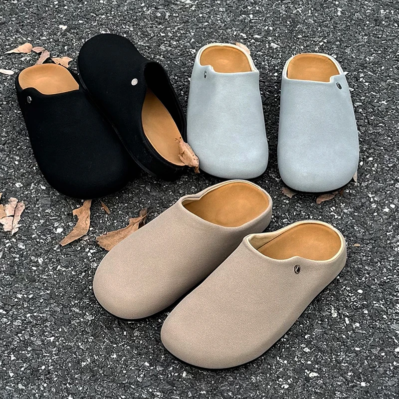 OUBOPOR老钱风百搭复古穆勒鞋RWO休闲勃肯鞋男情侣一脚蹬半托鞋女