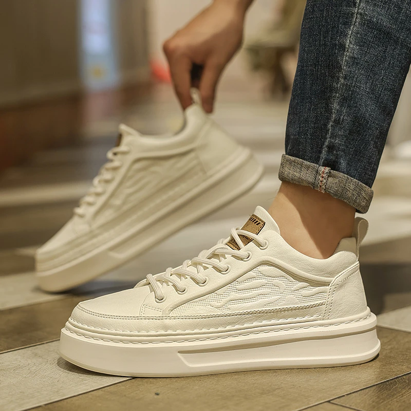 男鞋2025春季新款小白鞋男厚底休闲鞋潮流百搭板鞋轻奢舒适运动鞋