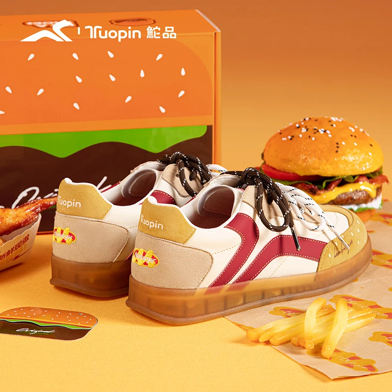 鮀品汉堡德训鞋2026春季复古拼色百搭流光风休闲低帮潮流女赛车鞋