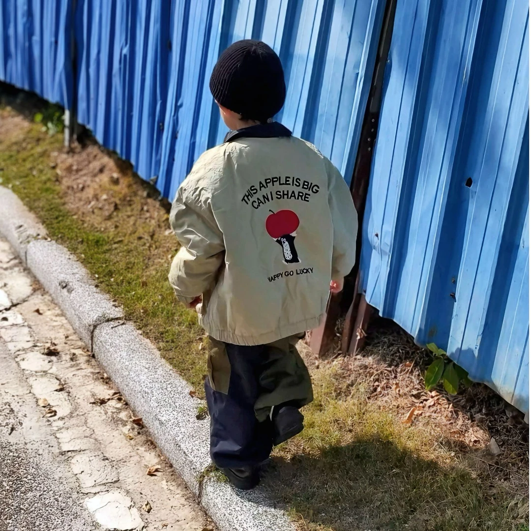 男童2025冬季时尚企鹅刺绣宝宝外套翻领加厚儿童棉服休闲韩版保暖