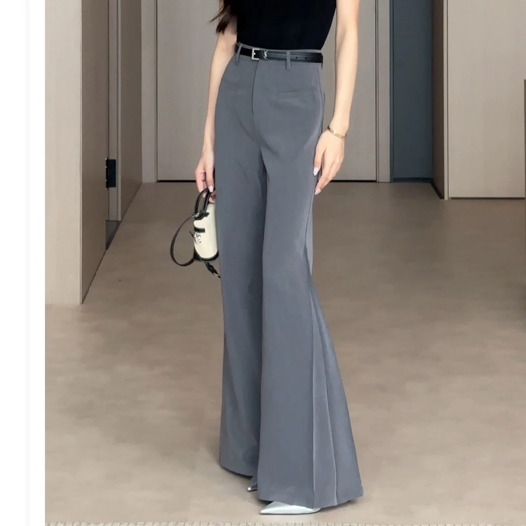 2025新款女裤早春气质灰色高级感直筒阔腿百搭高级时尚休闲裤裤子