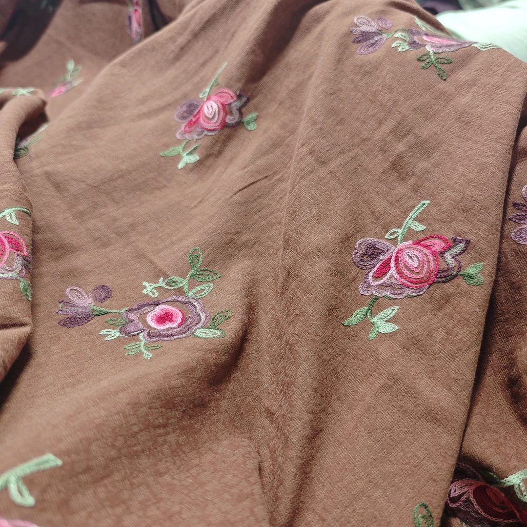 04  纯植物砂洗亚麻棉棉线彩绣 这个超好 2米价