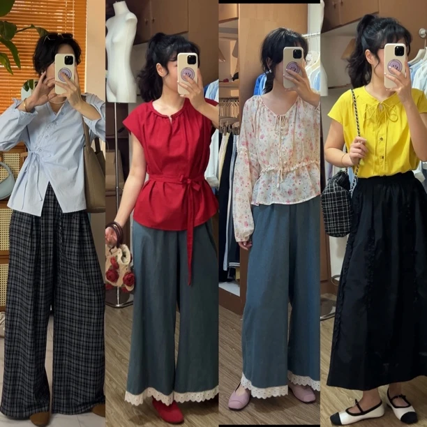 小余夏季晕染印花上衣宽松中袖百搭韩版洋气时尚减龄小衫01-100