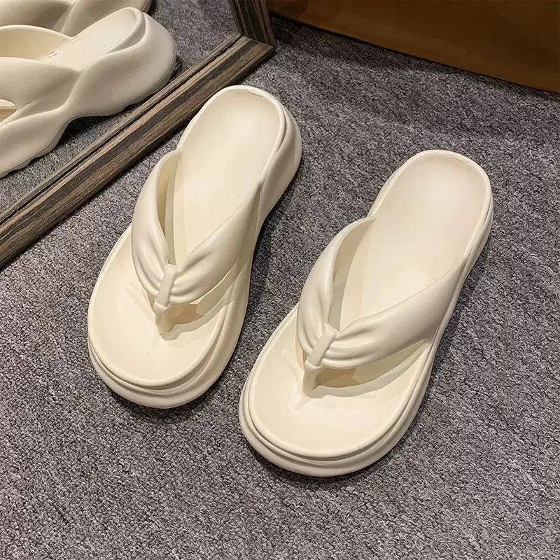 （微瑕）厚底人字拖女外穿防滑防臭高跟海边沙滩eva夹脚拖鞋女夏