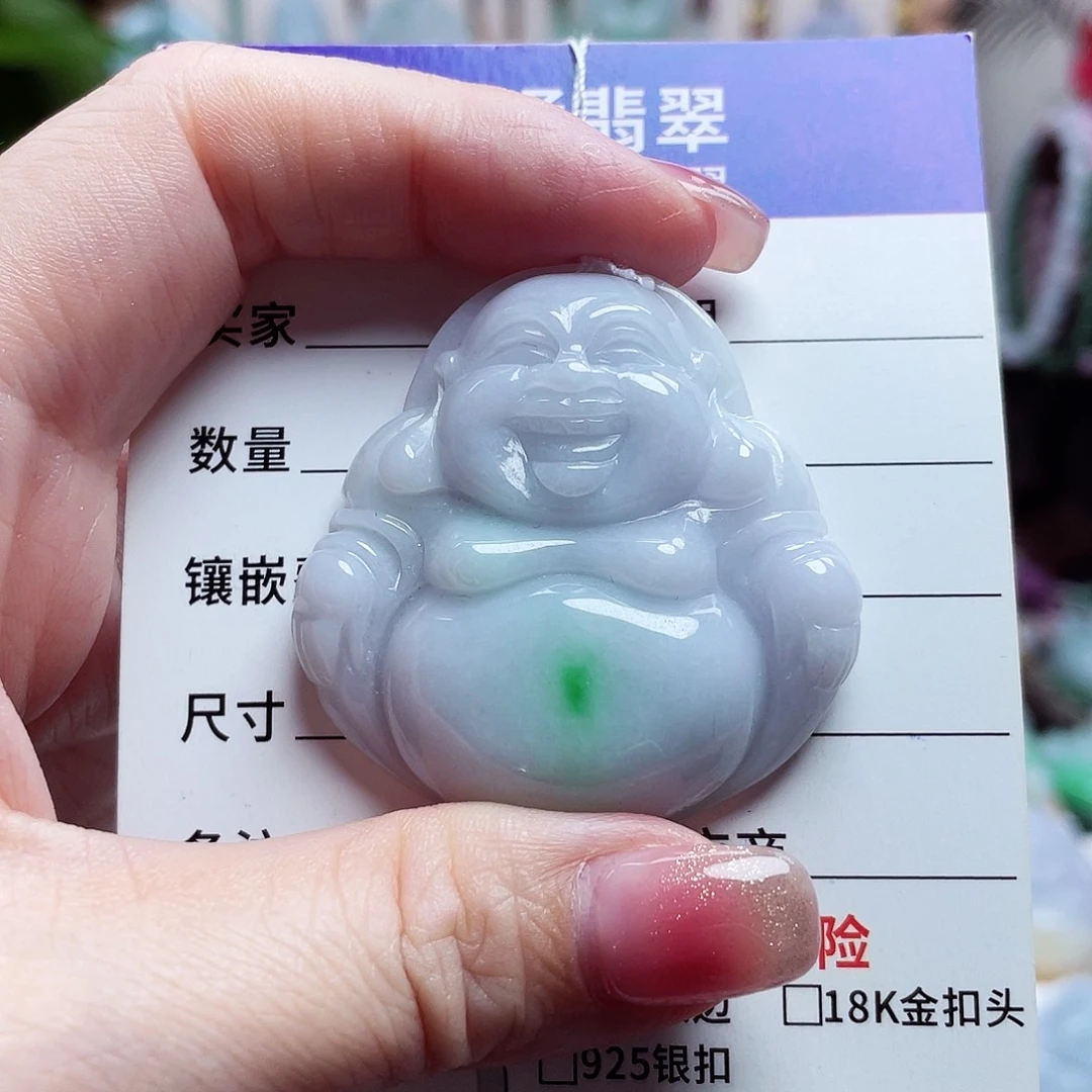 翡翠未镶嵌颈饰佛公26
