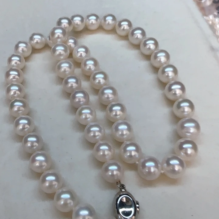 淡水珍珠项链银S925镶嵌