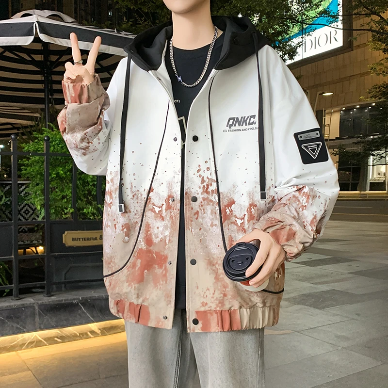 外套男春秋季2025新款宽松休闲春装上衣服初高中生青少年排扣夹克