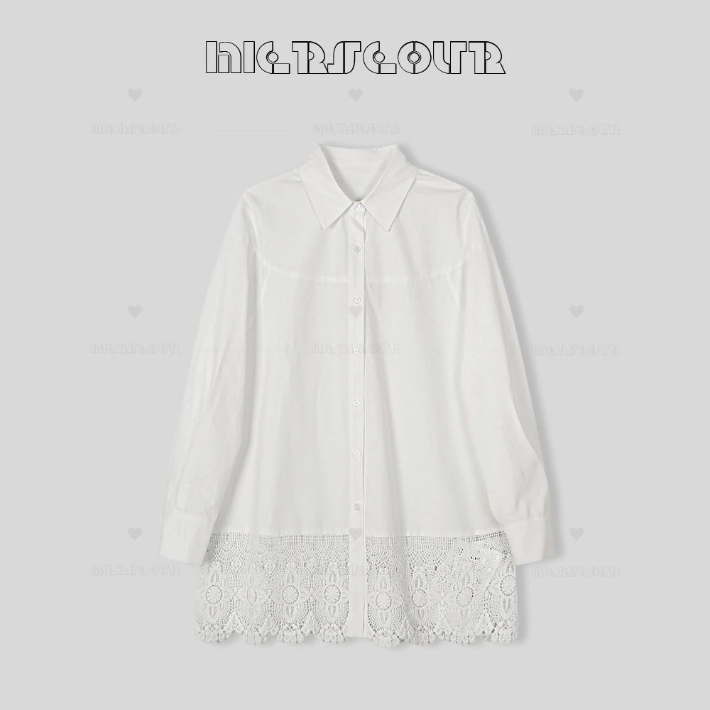 2025新款简约翻领绣花边衬衫上衣8683508