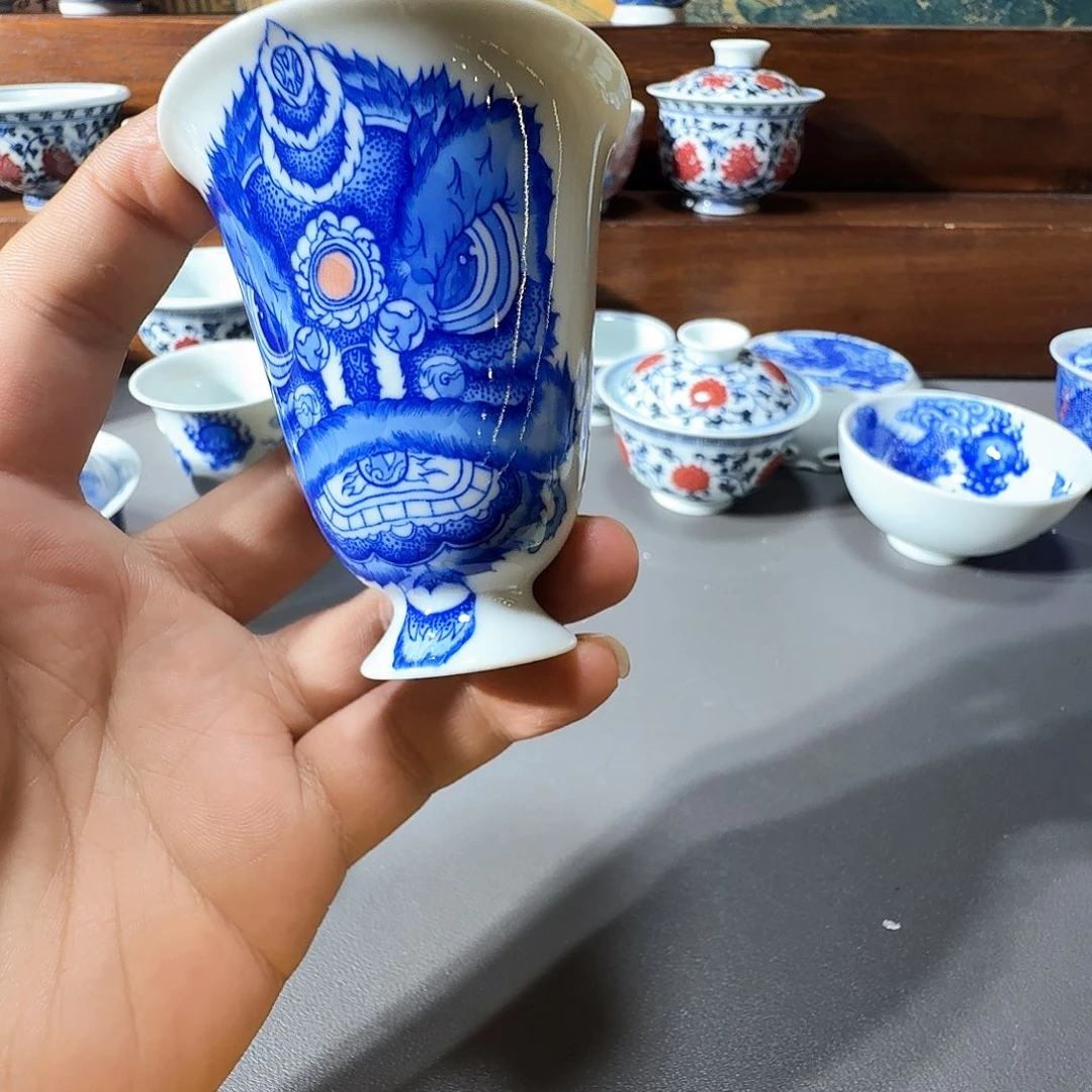 泥塑主人杯手工手绘微瑕