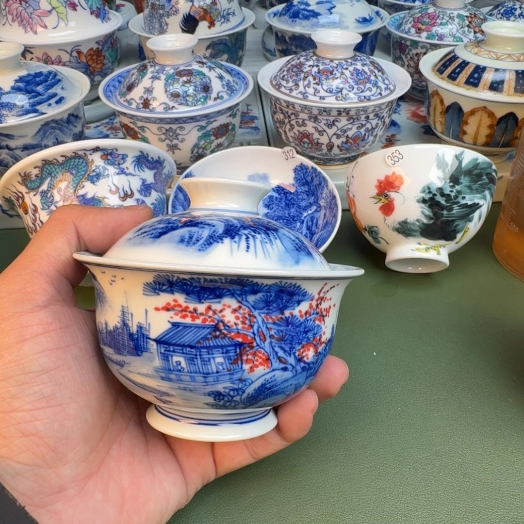 陶纯手工纯手绘茶具石头364
