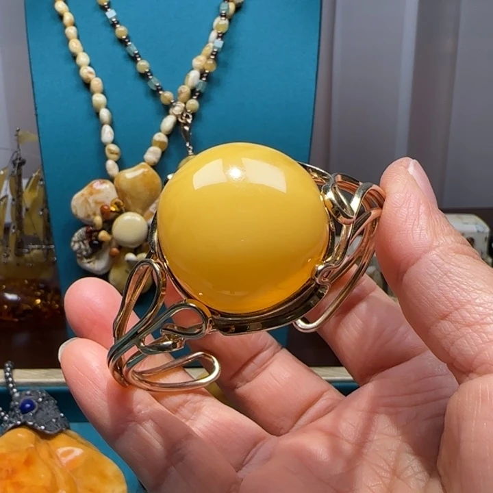 琥珀未镶嵌手链波兰设计款琥珀蜜蜡