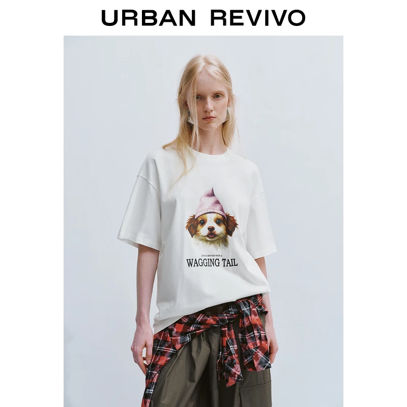 UR2025夏季新款女装时尚休闲撞色印花圆领短袖T恤UYY450186