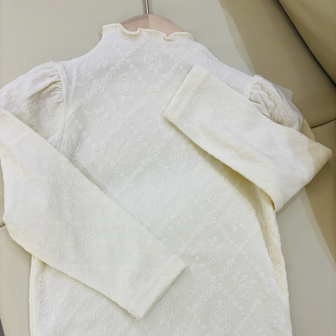 百搭春季女春秋极简风半高领长袖内搭T恤白色时尚