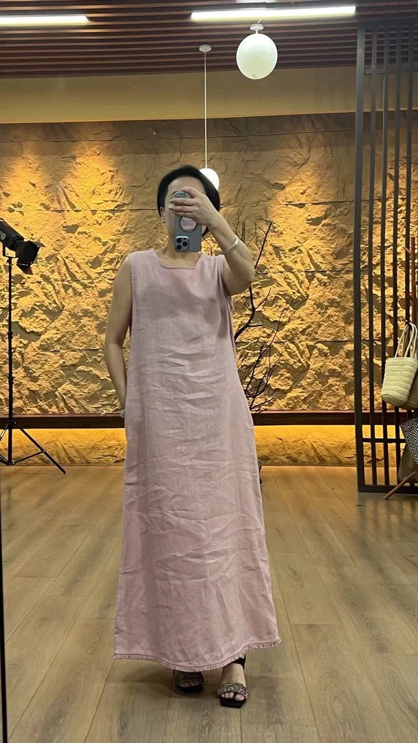 【蓉哥出品】 亚麻背心裙8692