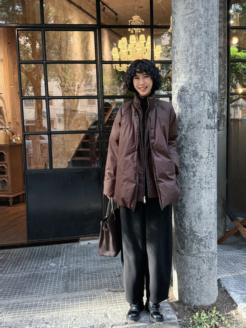 TT设计师【浓情巧可】复古风时尚假两件白鹅绒羽绒服TT191616