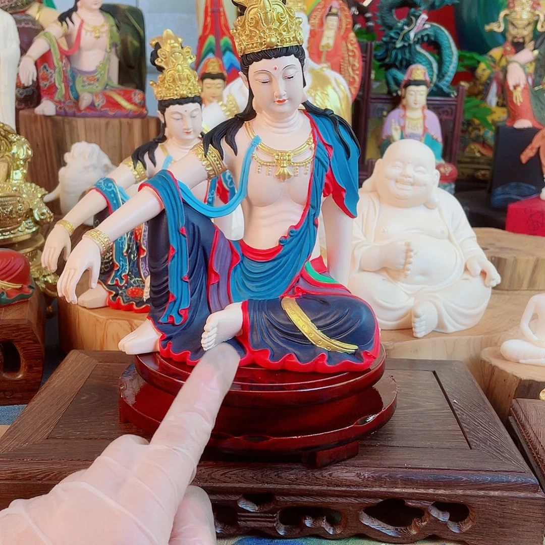 鸦***介石材自在观音摆件