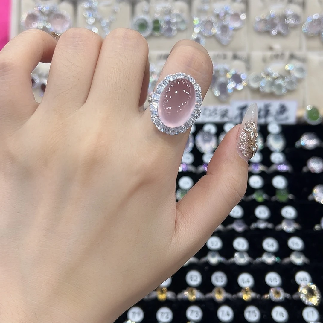 随****戒指银S925镶嵌芙蓉石