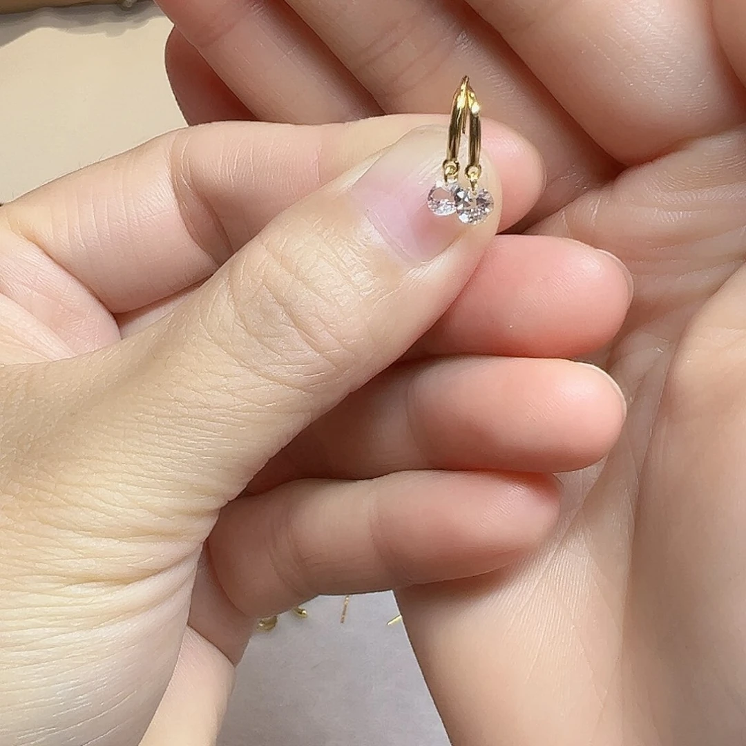 银S925镶嵌耳饰托帕石耳钩