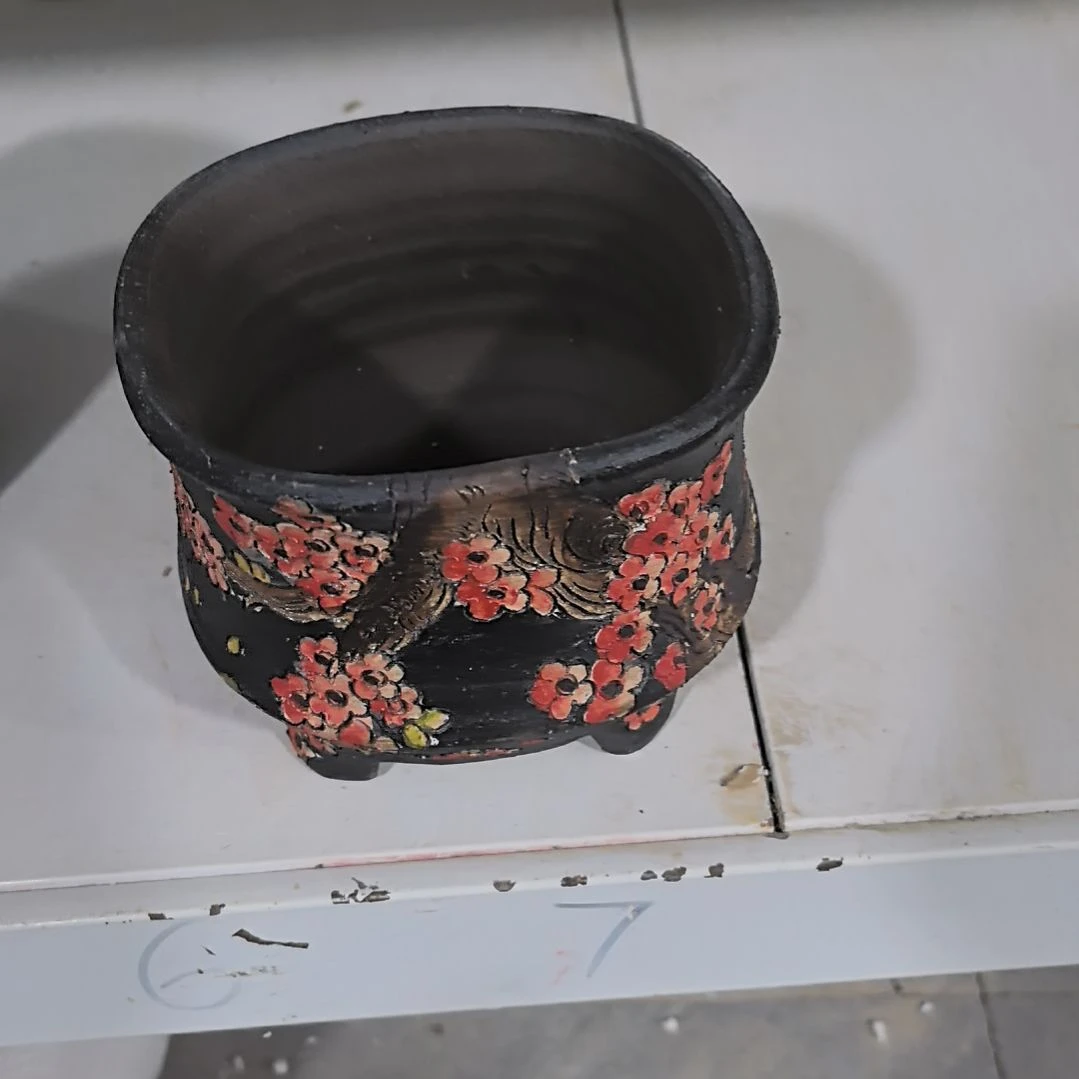 *****红泥花盆瑕疵处理