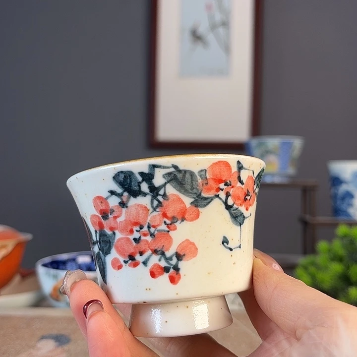 摆件景德柴烧茶杯多人