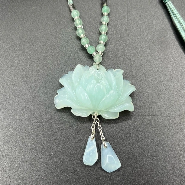 纯天然天青冻牡丹花吊坠