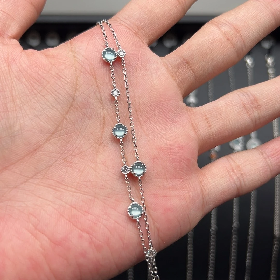 翡翠银S925镶嵌手链