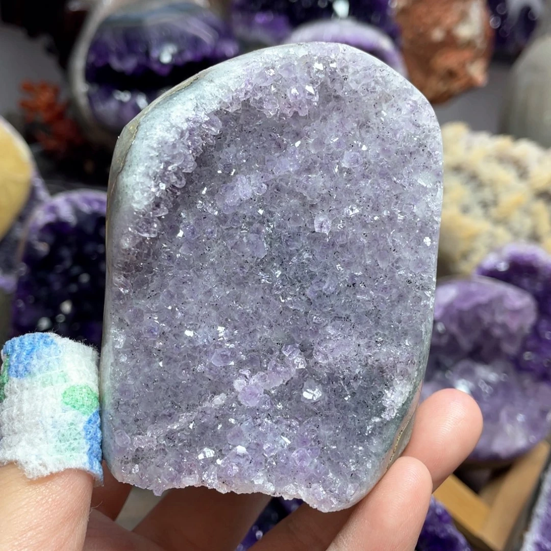 珠宝半成品未镶嵌紫晶捡漏