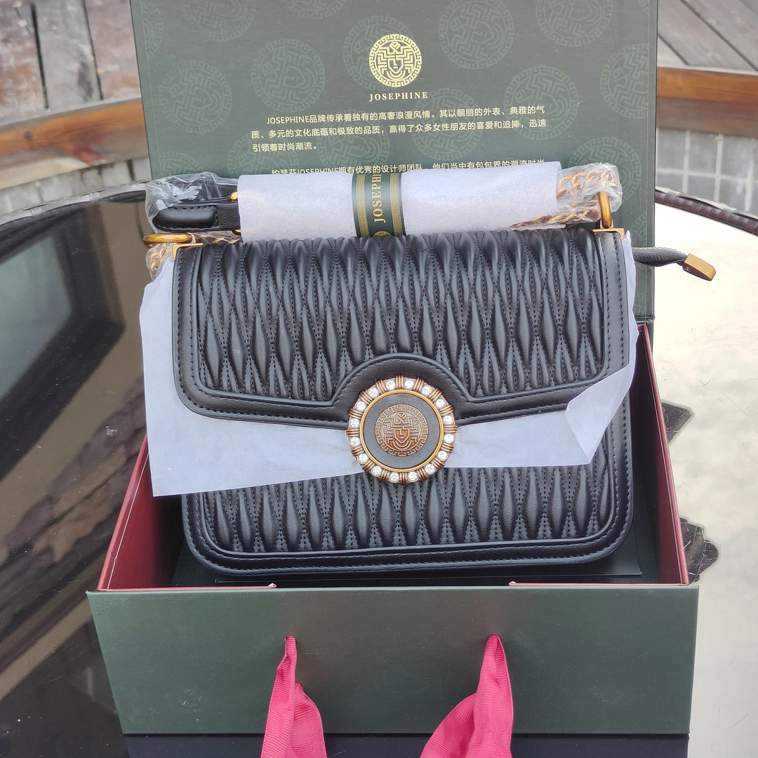 单肩时尚百搭黑色链条包小香风菱格斜跨小方包