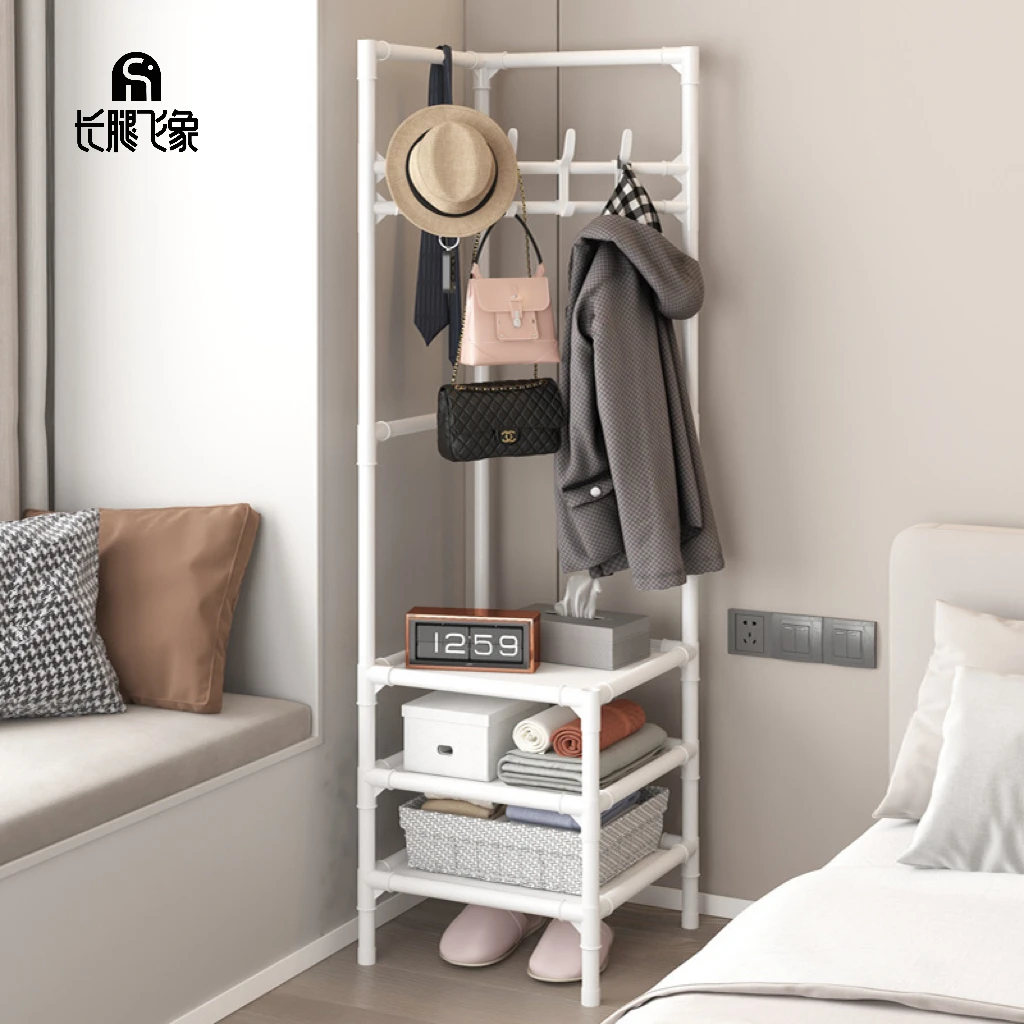 长腿飞象墙角衣帽架多层组装衣架挂衣架子卧室转角挂衣架落地置物
