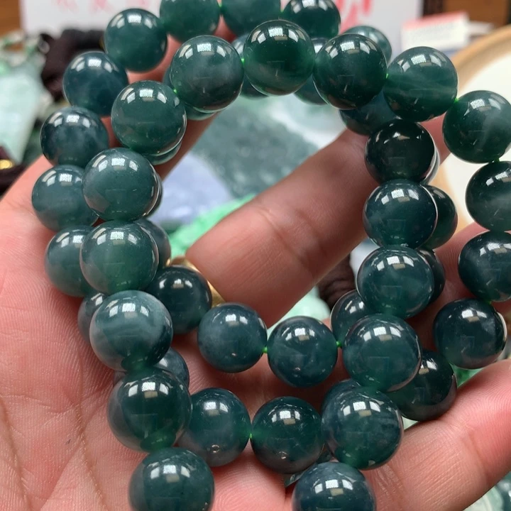 翡翠颈饰未镶嵌保真天然a货翡翠