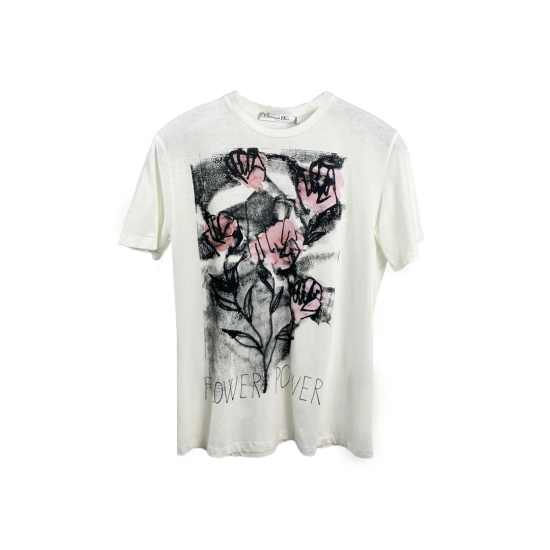 全新未使用 DIOR/迪奥 白色印花短袖T恤 M 9075437