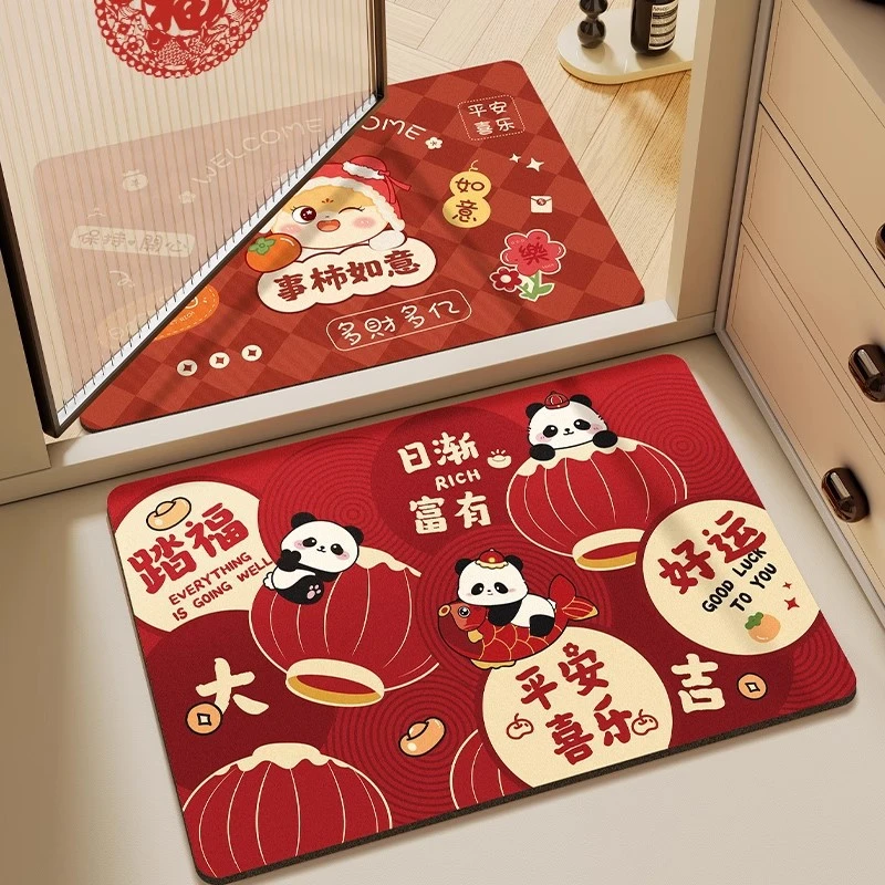 喜庆浴室吸水地垫硅藻泥洗手间地毯脚垫子速干厕所防滑卫生间门垫