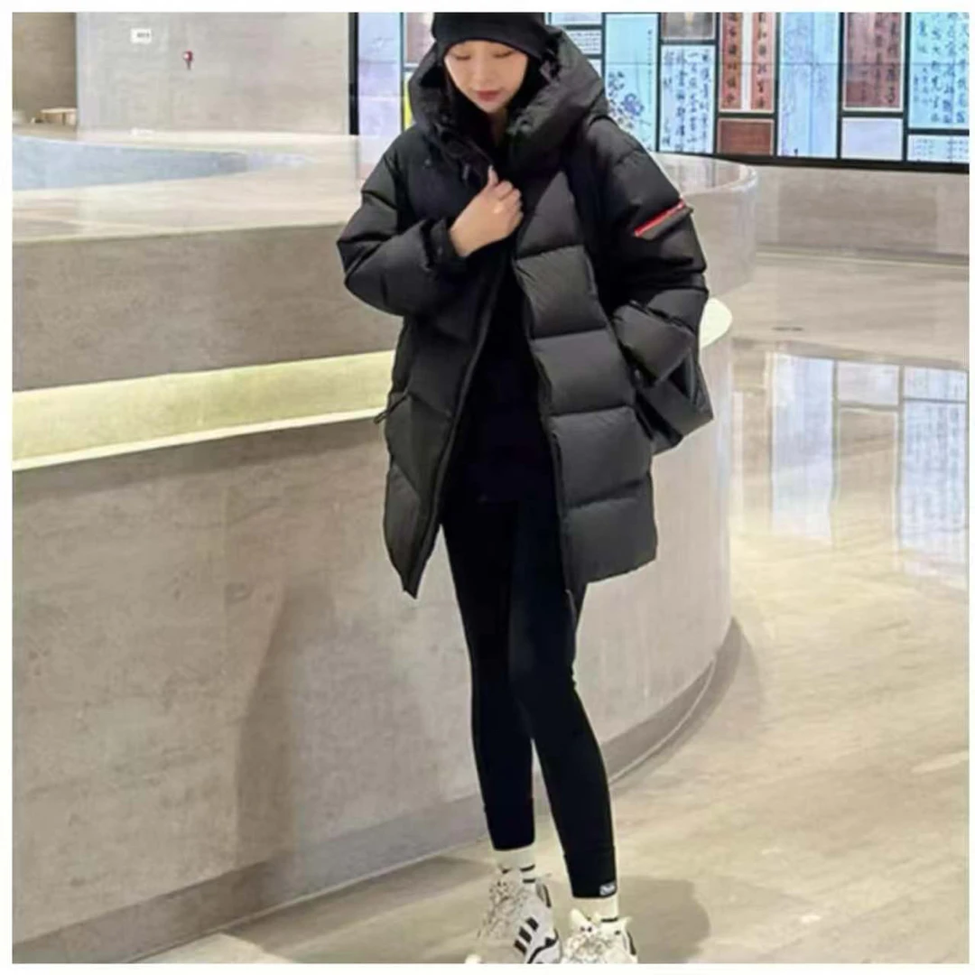 中长款厚款长款免洗宽松加厚女连帽冬季拉链