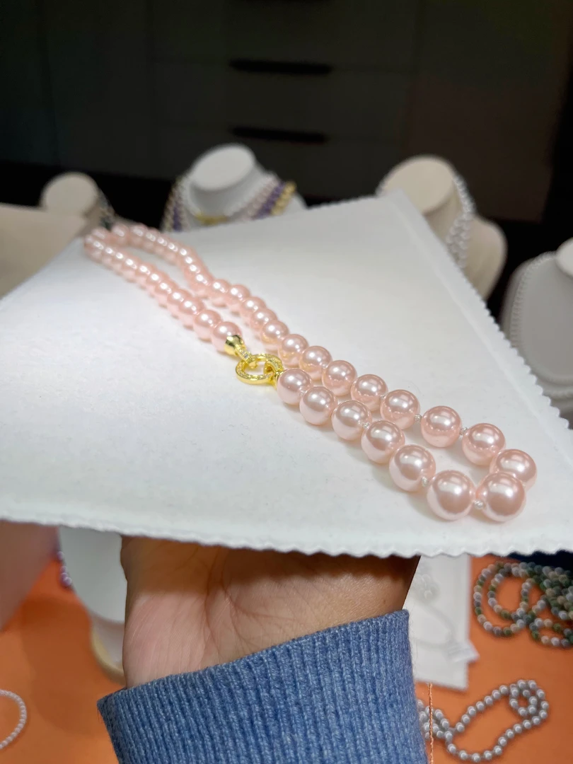 【爆款】正圆强光转盘扣10mm妈妈链项链