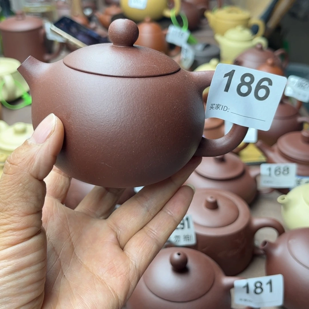 紫砂茶壶底槽清半手220cc