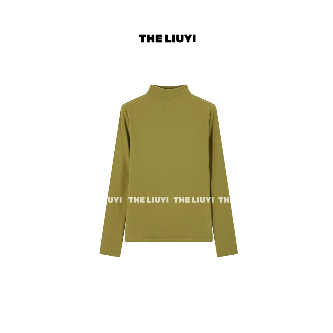 【LIUYI】泡芙T～半高领加厚一体绒保暖打底上衣T恤512122