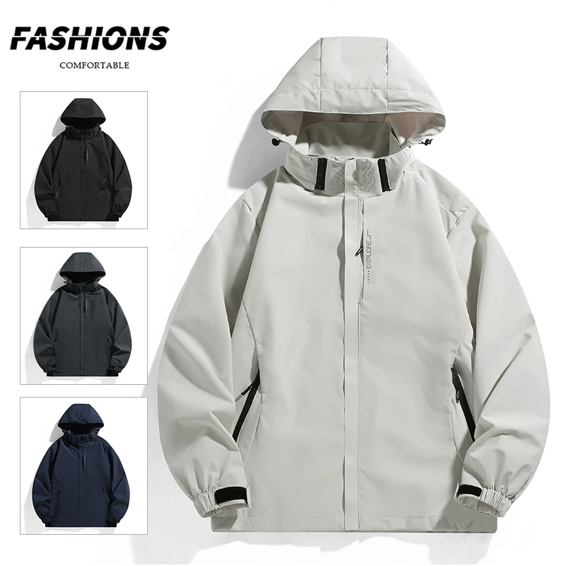 「」台州鸟冲锋衣春秋防水男女登山服体制内夹克防风男士卫衣外套